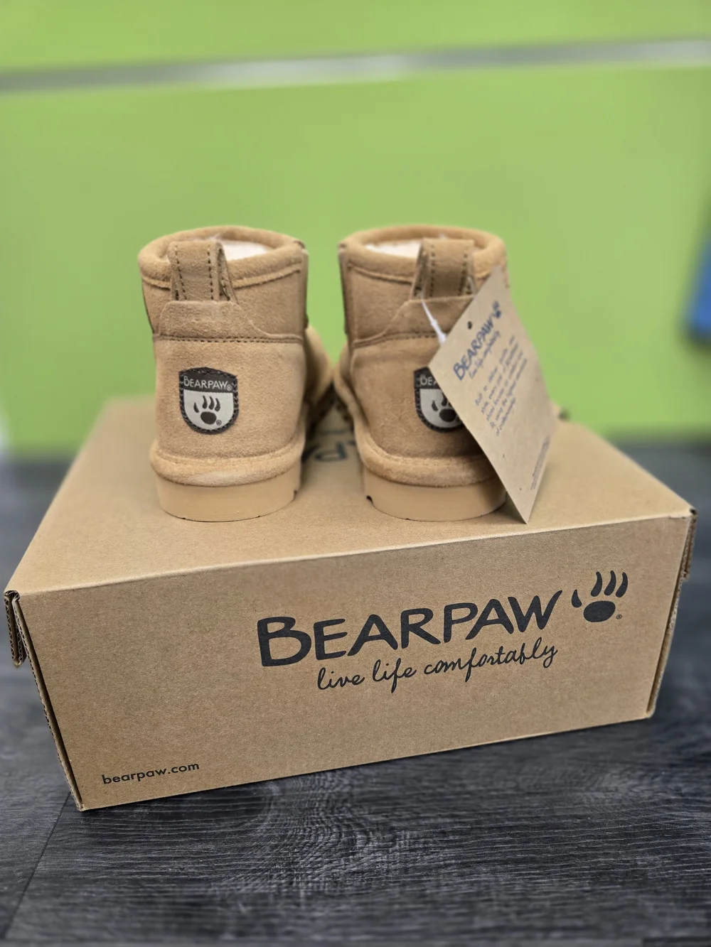 Bearpaw Kids' Tan Suede Booties - Cozy Ankle Shoes